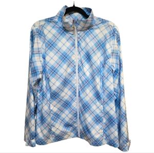 Izod Golf Light Blue Plaid Jacket